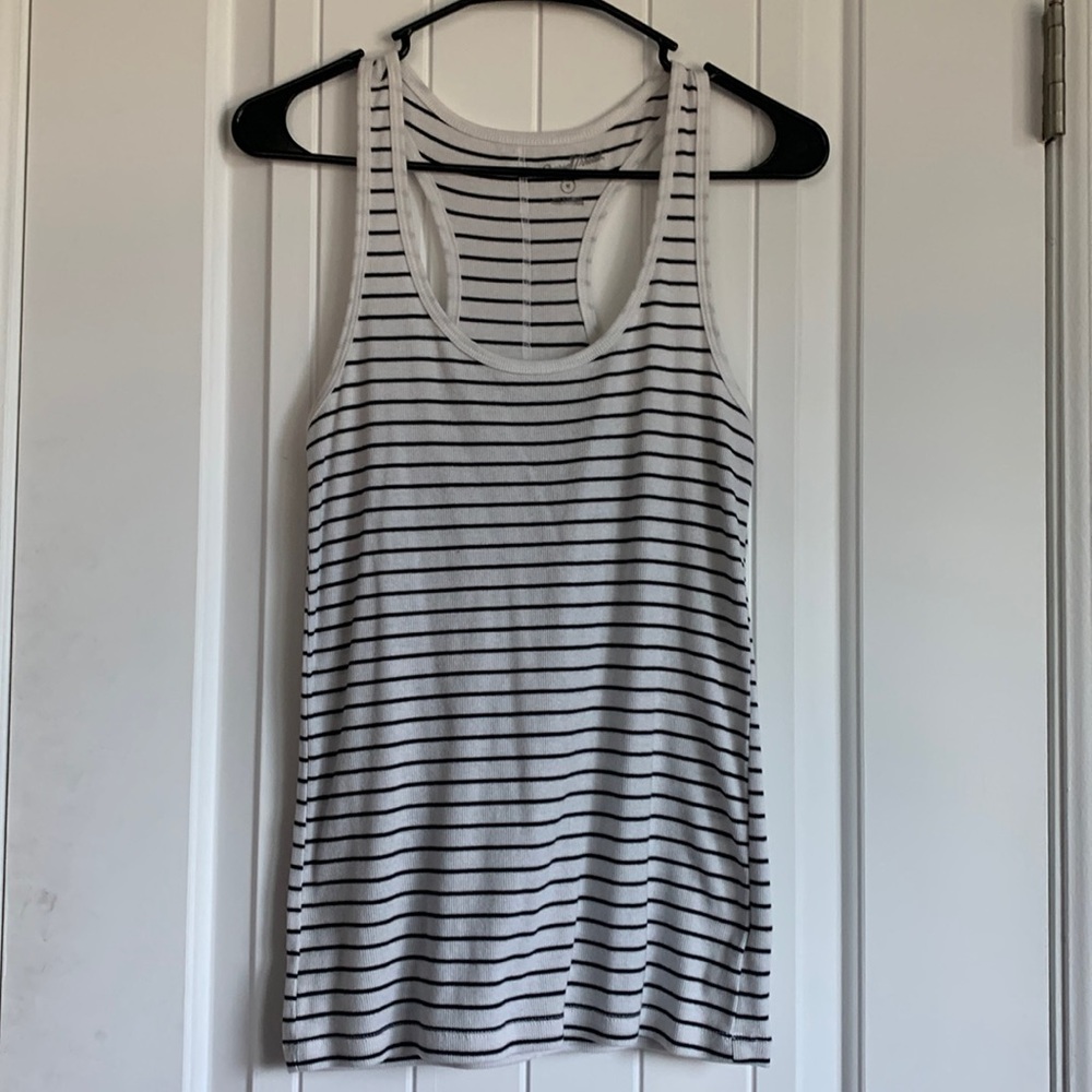 Black and White Striped Tank Top M